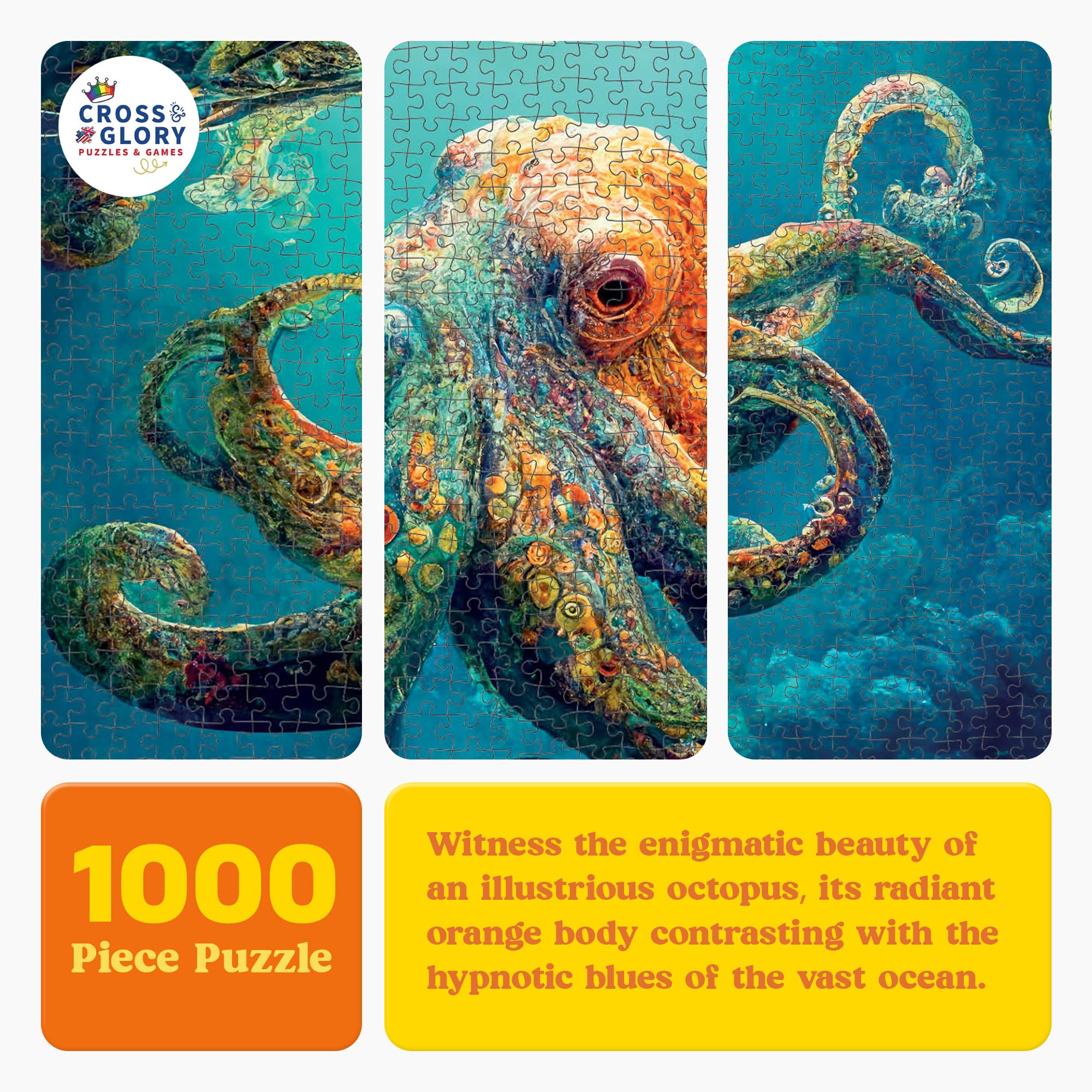 Cross & Glory 1000-piece jigsaw Odyssey image showcasing a challenging ocean scene.