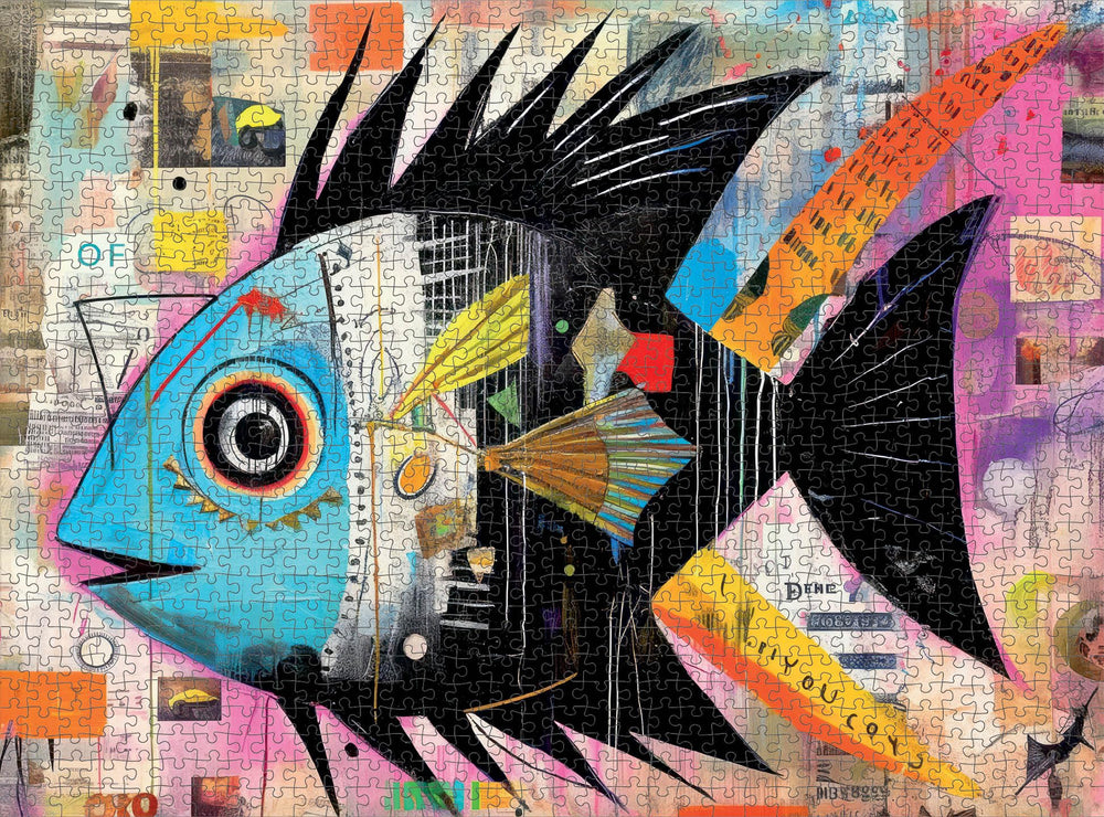 Neo-expressionist inspo from Cross & Glory Angelfish Abstract artwork for art lovers.
