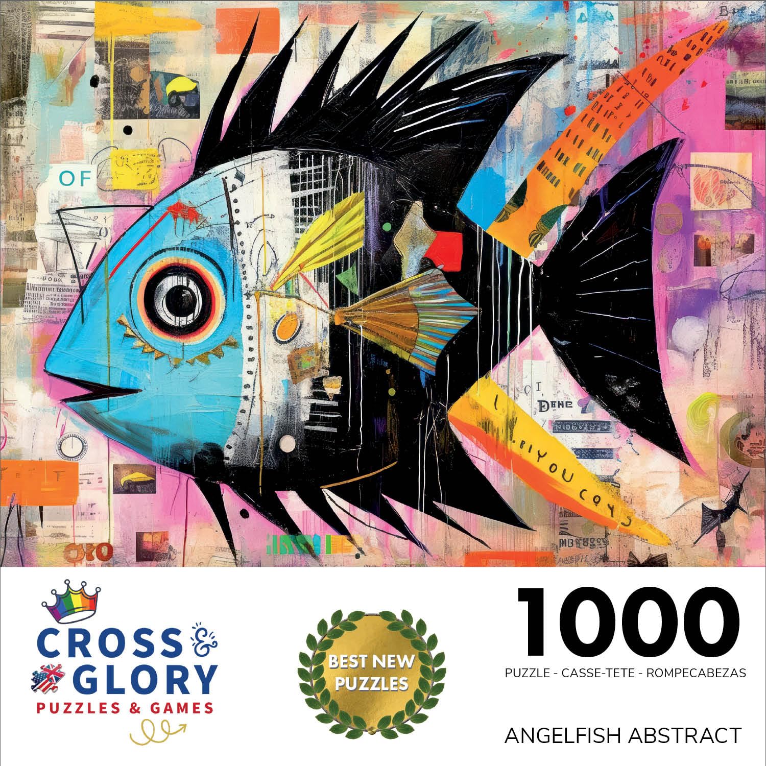 Close-up of Cross & Glory Angelfish Abstract pieces to spark focus and creativity.