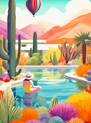 Cross & Glory Blossoming Desert poolside paradise puzzle box, ideal for mindful evenings.