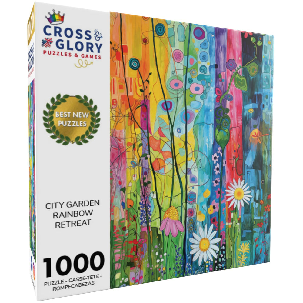 Cross & Glory City Garden Rainbow Retreat assembled scene enhances cozy evenings.