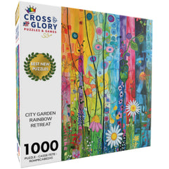 Cross & Glory City Garden Rainbow Retreat assembled scene enhances cozy evenings.