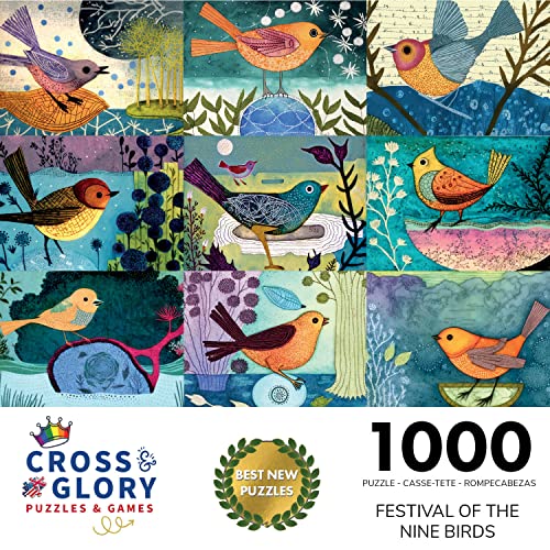 Cross & Glory Festival Nine Birds puzzle pieces spread for immersive puzzling