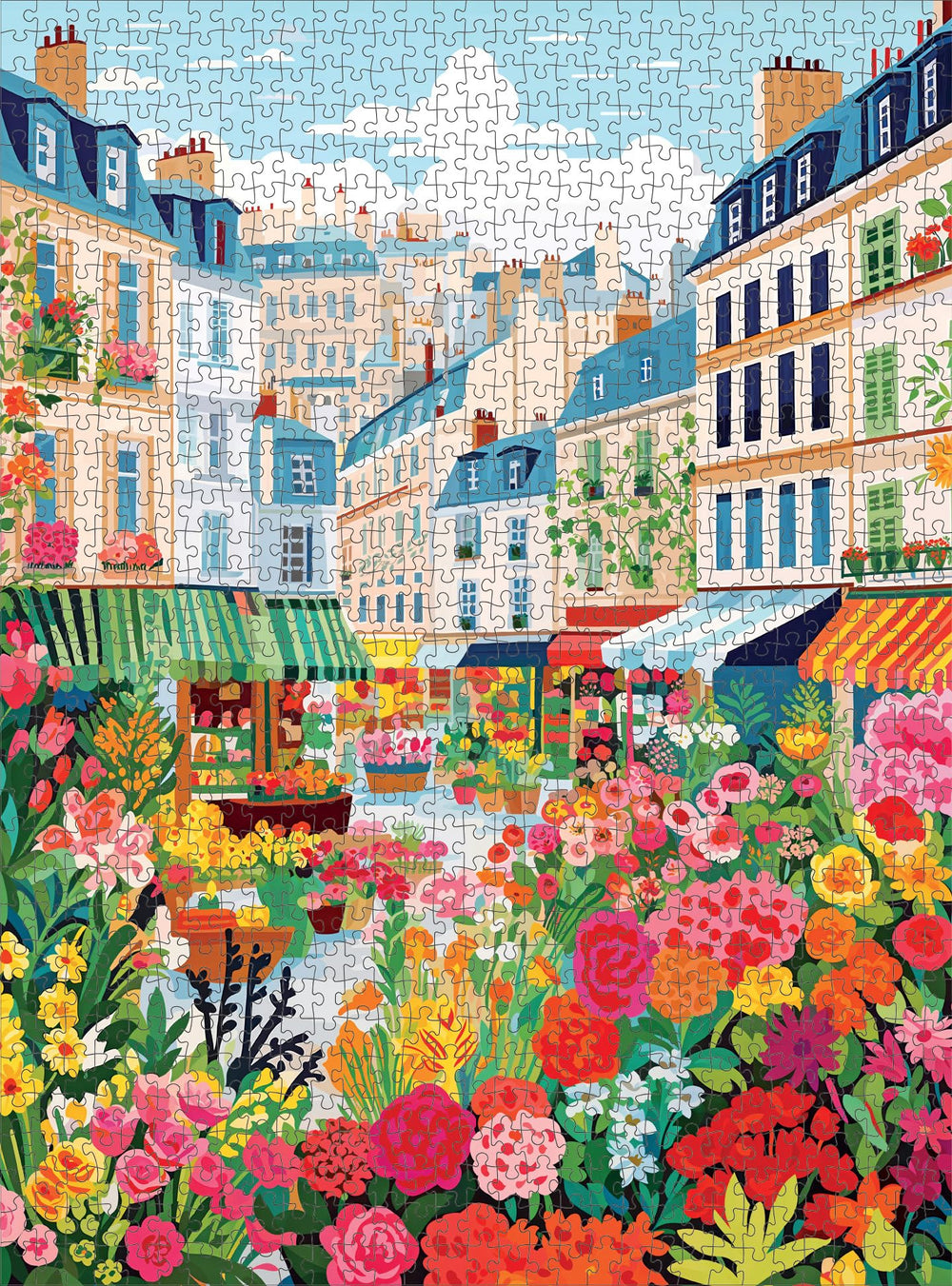 Cross & Glory La Fleur de Paris sunlit Paris street stall scene for immersive viewing.