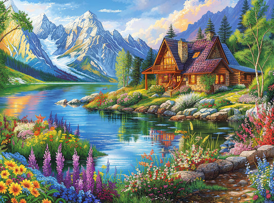 Cross & Glory Lakeside Serenity puzzle cover invites calm, focused relaxation.