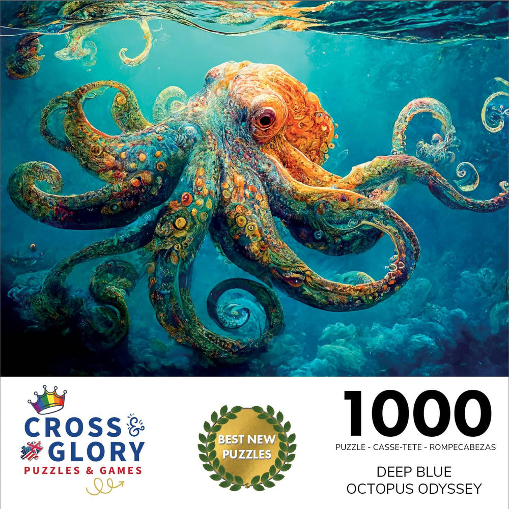 Cross & Glory Ocean Octopus Art puzzle image highlighting detailed underwater design.
