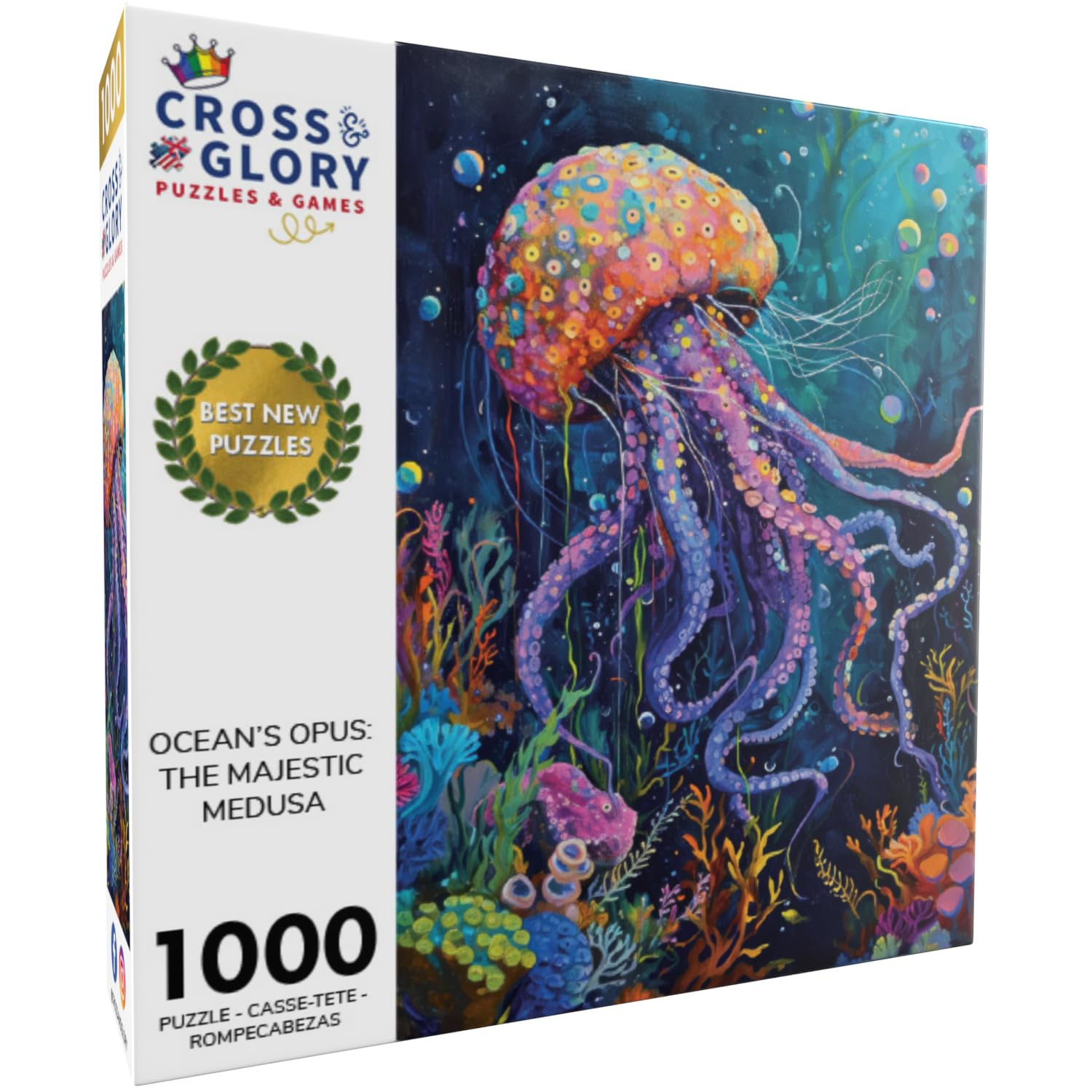 Cross & Glory Ocean’s Opus lilac octopuses highlight intricate details for mindful problem solving.