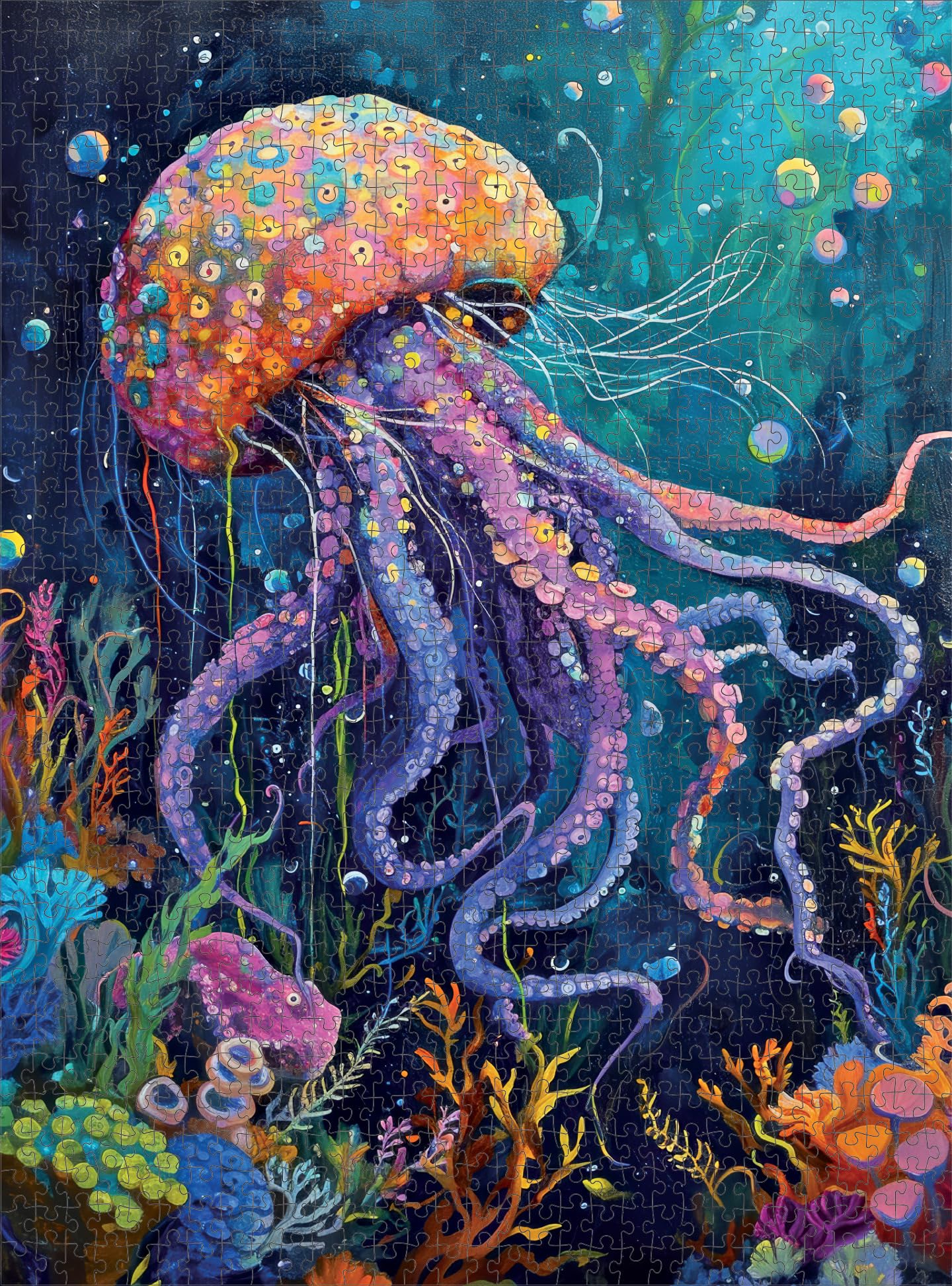 Cross & Glory Ocean’s Opus marine life close-up emphasizes rich color and design depth.