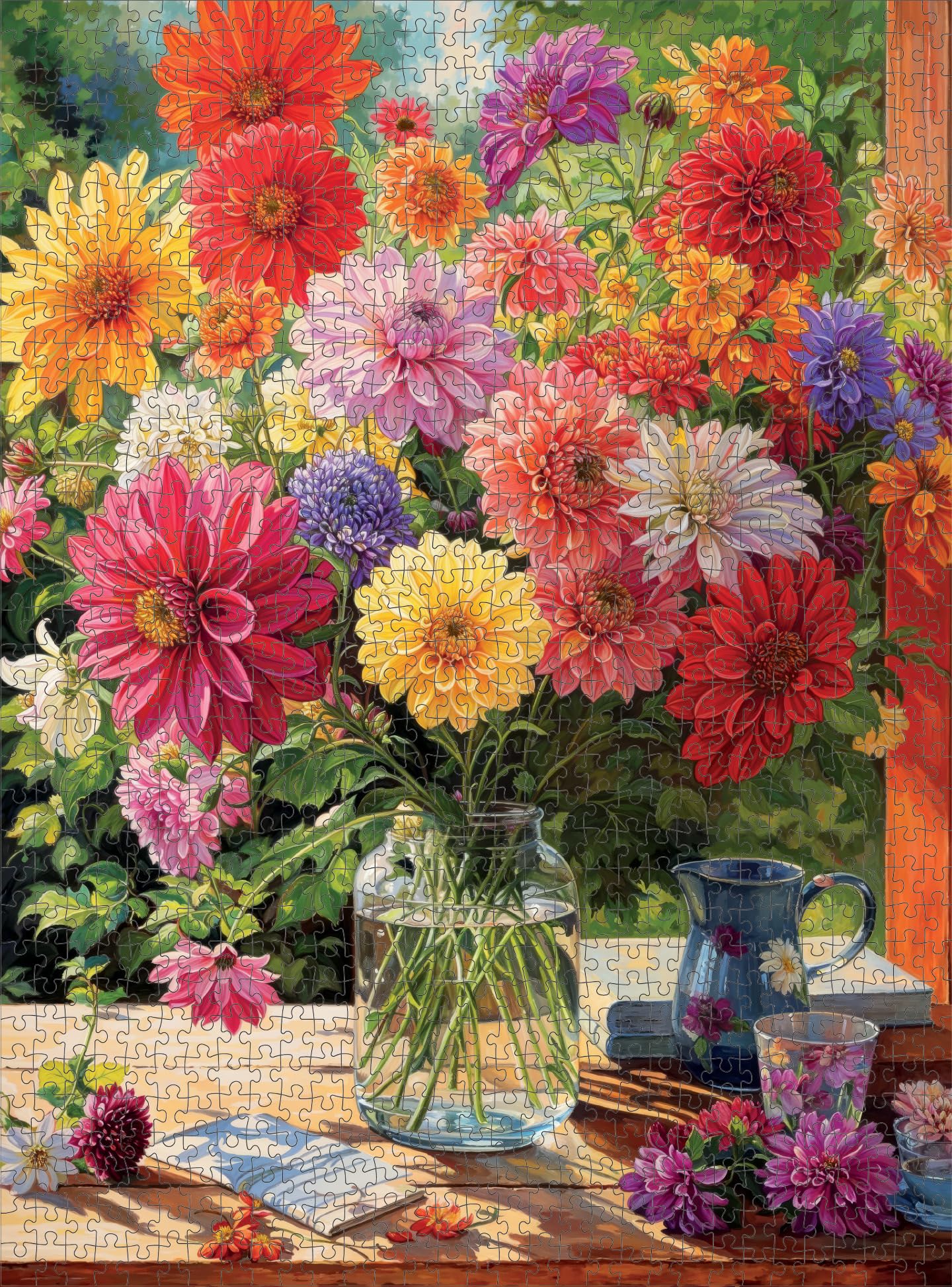 Cross & Glory Rainbow Dahlia Delight color swatches reveal rich transitions on petals.