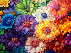 Cross & Glory Rainbow of Flowers puzzle cover image with vibrant blooms for immersive, relaxing puzzling.