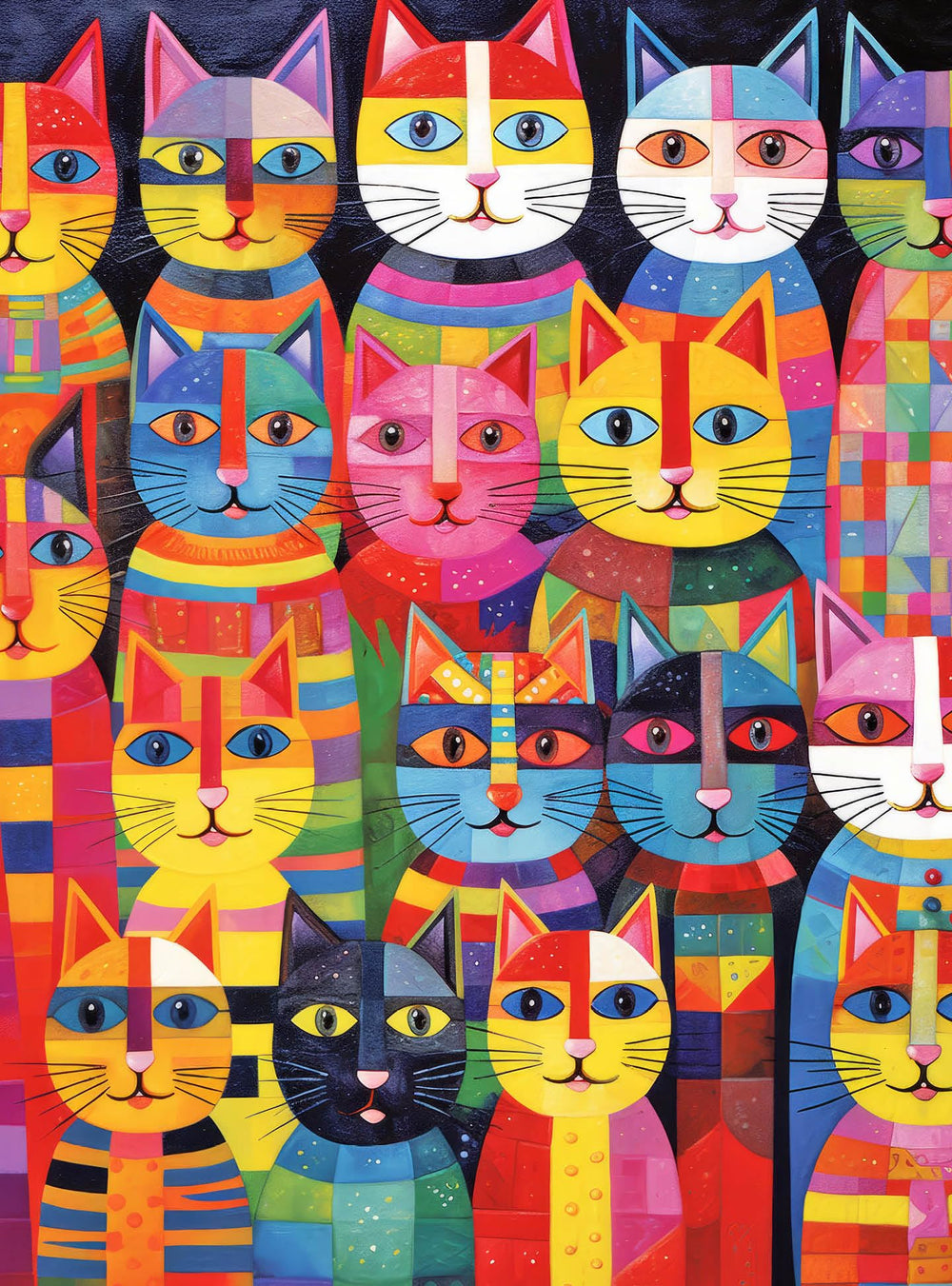 Cross & Glory Rainbow Whiskers cover image with vibrant cat collage for relaxing puzzle play