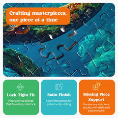 Cross & Glory Satin finish presentation reducing glare on the puzzle art.