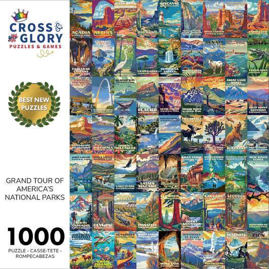 Cross & Glory Yellowstone geyser scene puzzle image for vivid color exploration and mindful puzzle time.