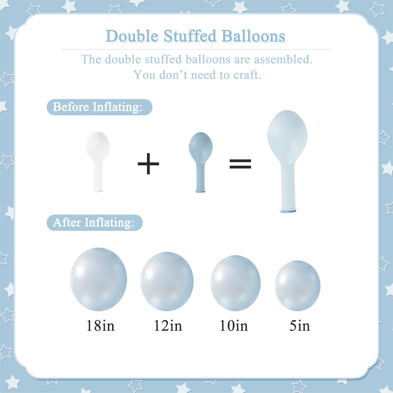 CROSSFINGERS pearl-blue balloons for elegant wedding and baby shower decor.
