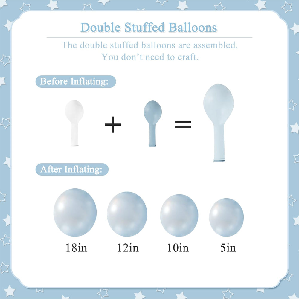 CROSSFINGERS pearl-blue balloons for elegant wedding and baby shower decor.