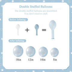 CROSSFINGERS pearl-blue balloons for elegant wedding and baby shower decor.