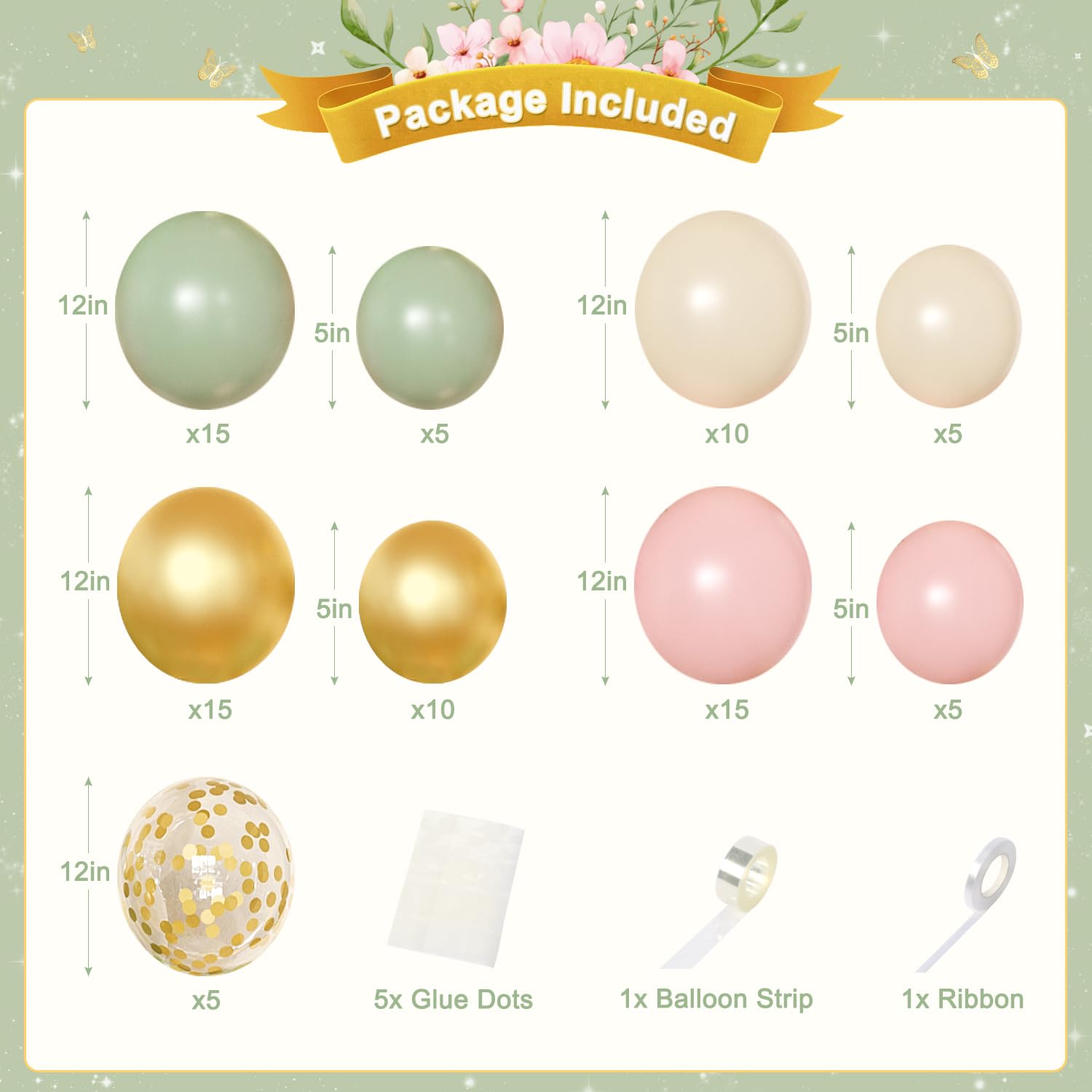 Crossfingers sand-white Happy Birthday balloons for elegant decor