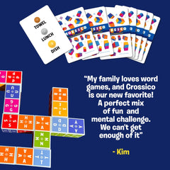 Crossico players strategize in teams for word-building teamwork.