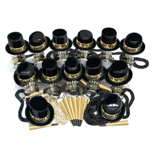 Crown Display New Year's Eve top hat with band, ideal for festive photos