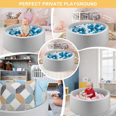CROWNZONEE ball pit easy-clean zipper grey for maintenance.