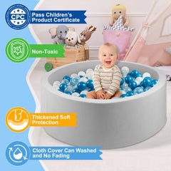 CROWNZONEE ball pit kid playing grey for imaginative play.