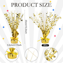 Crowye gold star centerpiece unfolded wire detail for customizable display