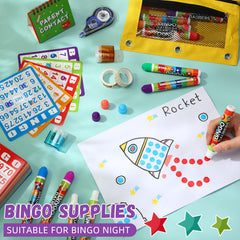 Crtiin bingo cards measure 12 by 13 cm for readability.