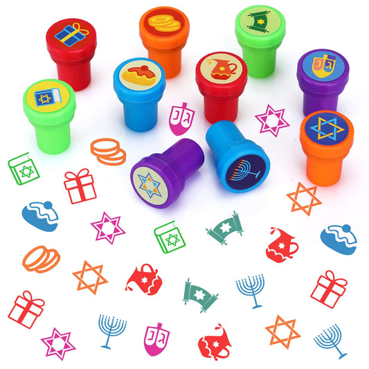 Crtiin Hanukkah stamps stars design for festive invitations and party favors.