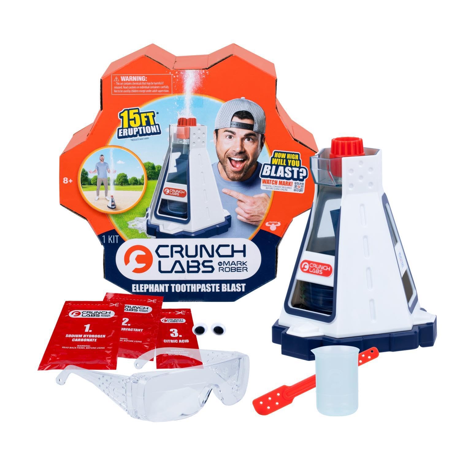CrunchLabs front packaging showing kit and benefits for dramatic eruptions