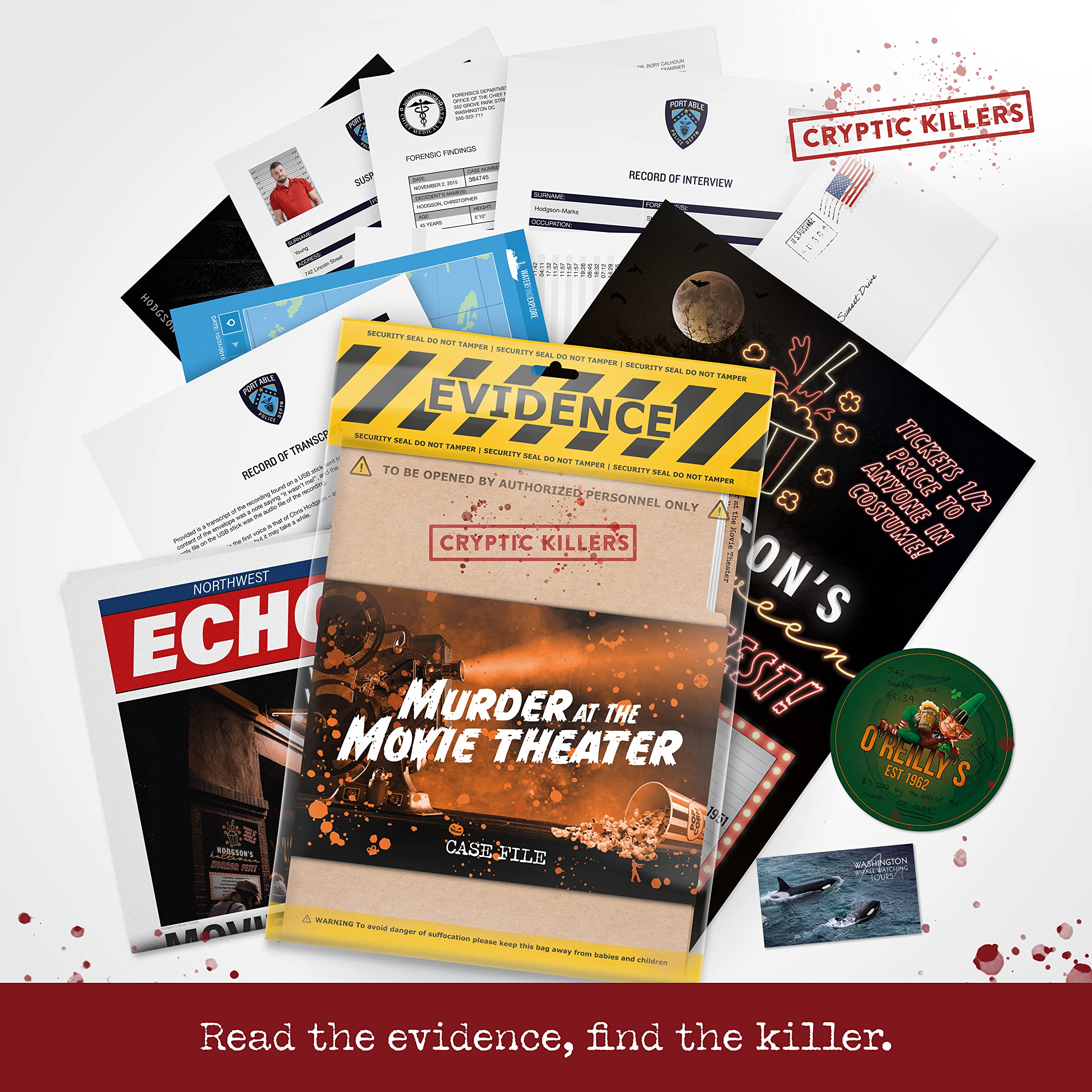 Cryptic Killers group party murder mystery invites friends to collaborate and solve together.