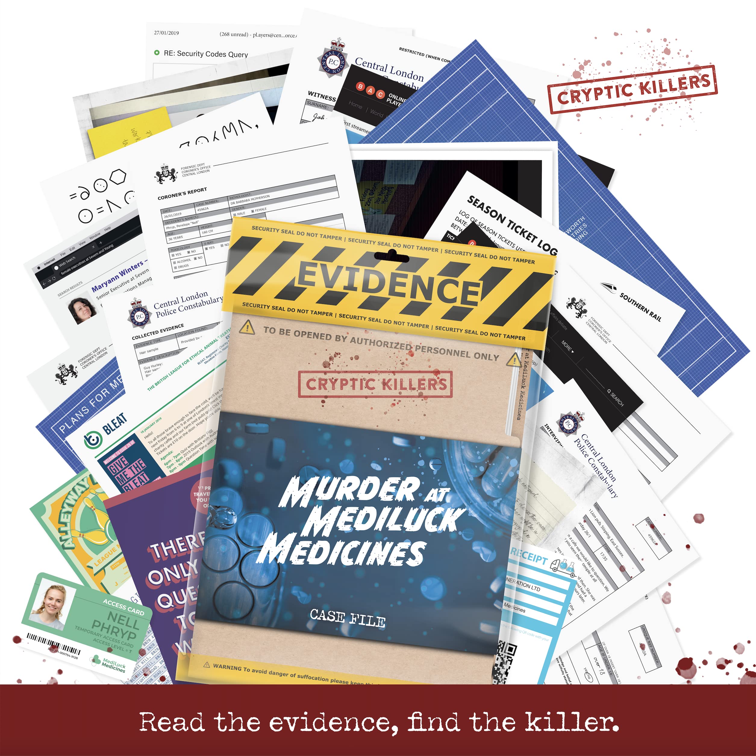 Cryptic Killers murder night ideal for date nights and gatherings.