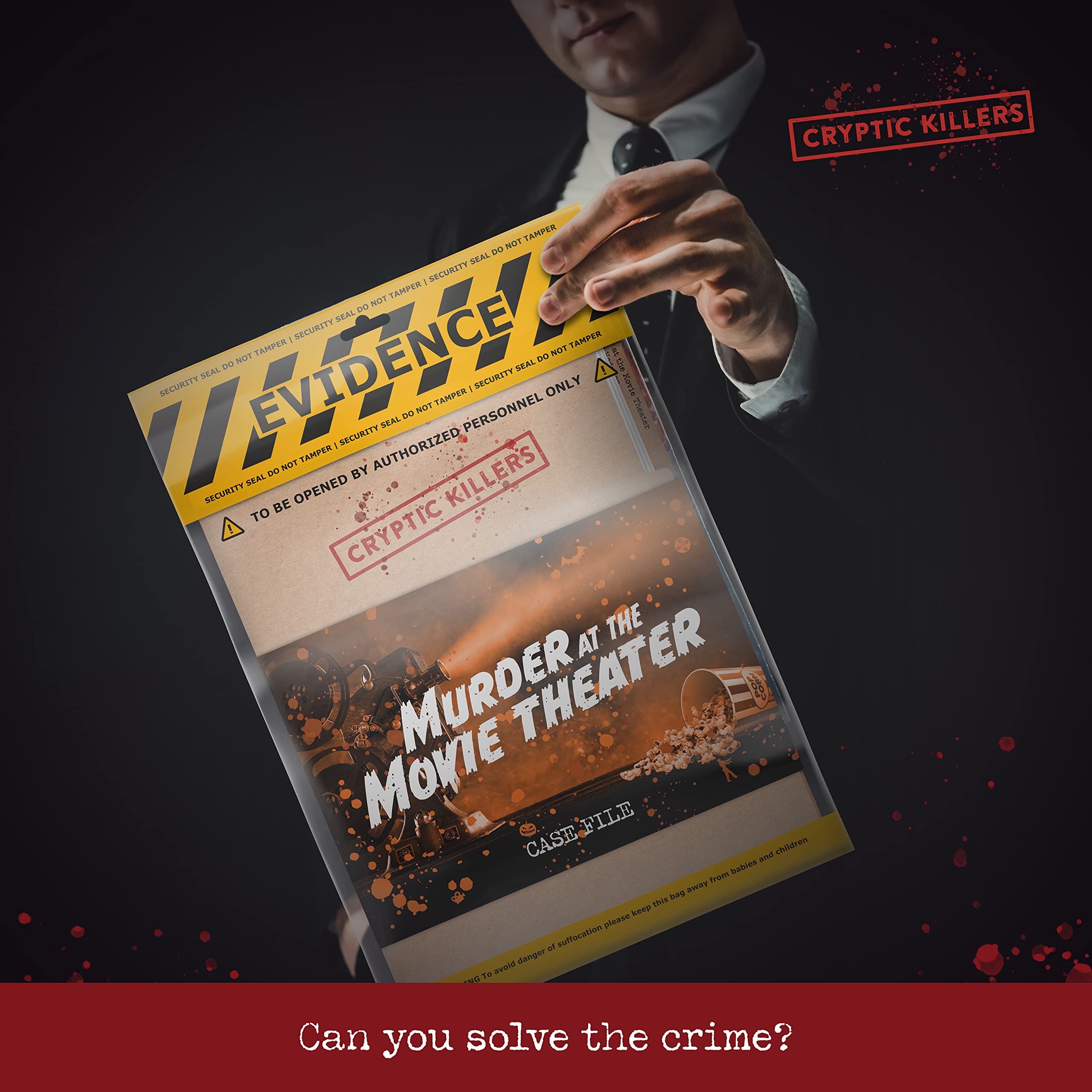 Cryptic Killers box contents enable an atmospheric, theater-themed mystery at home.