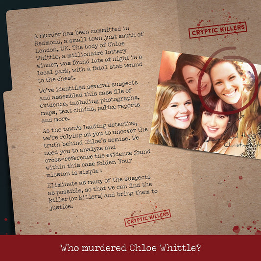 Cryptic Killers physical evidence pack showcases authentic clues for a realistic investigation.