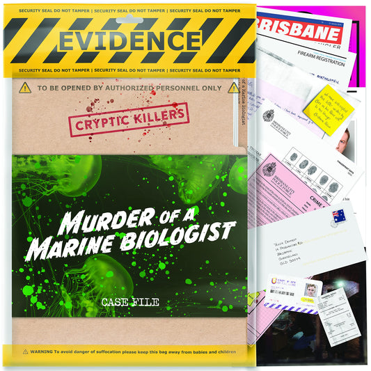 Cryptic Killers game box for a thrilling mystery night.