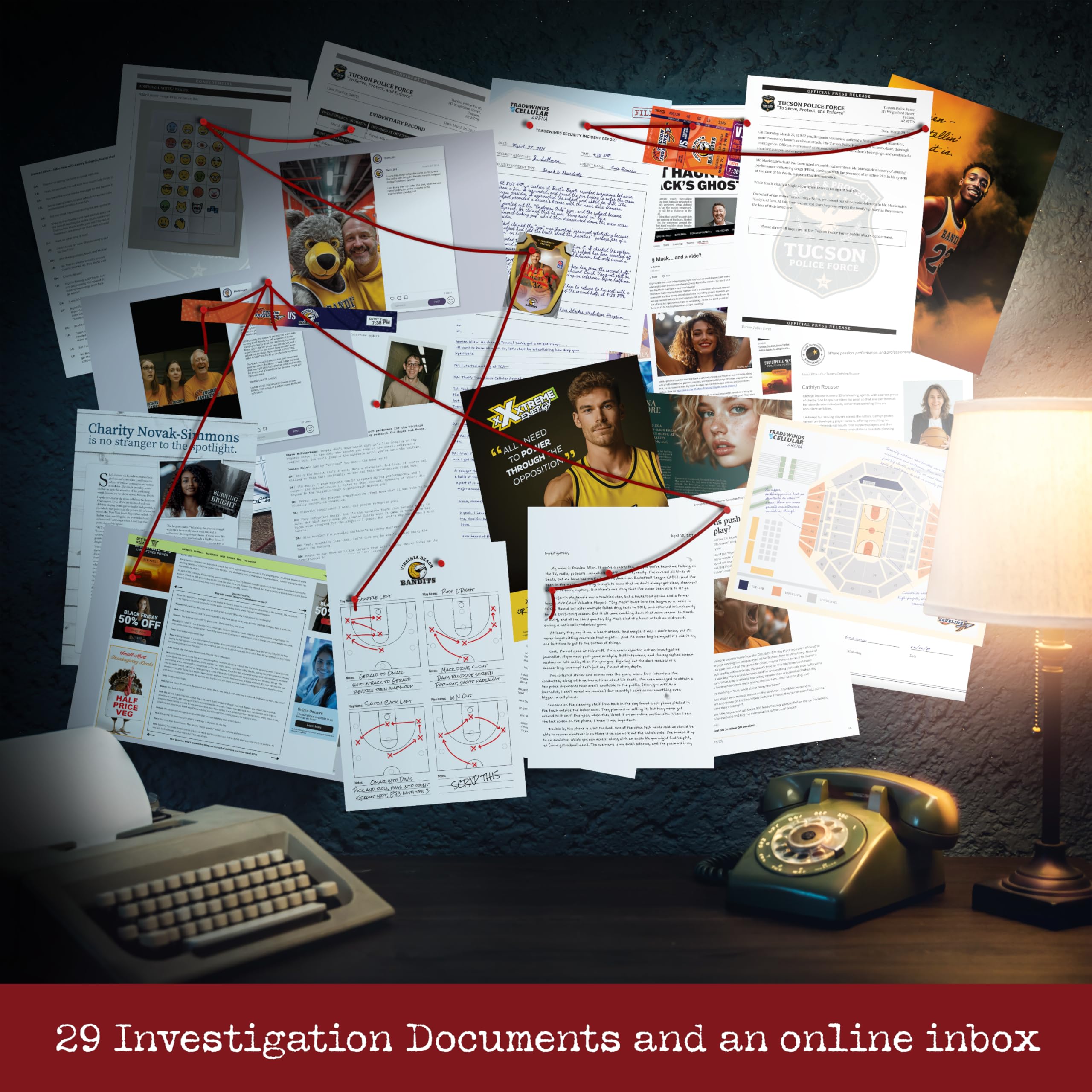 Cryptic Killers webmail emulator on screen revealing online clues.