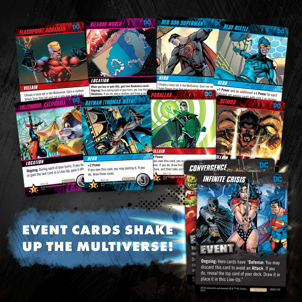 Cryptozoic DC Multiverse Box dividers and foam inserts organize your cards.
