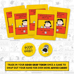 Cryptozoic Peanuts Doctor in advice-cards image suggests quick guidance for party play.