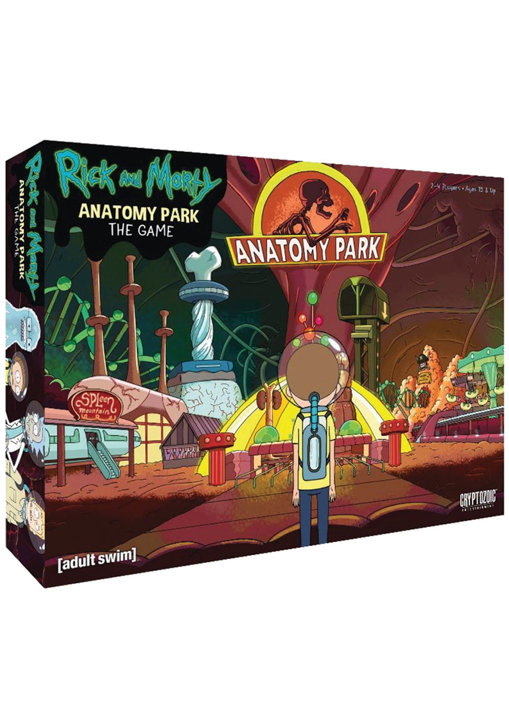 Cryptozoic Entertainment Rick and Morty Anatomy Park tiles show strategic layout for competitive play.