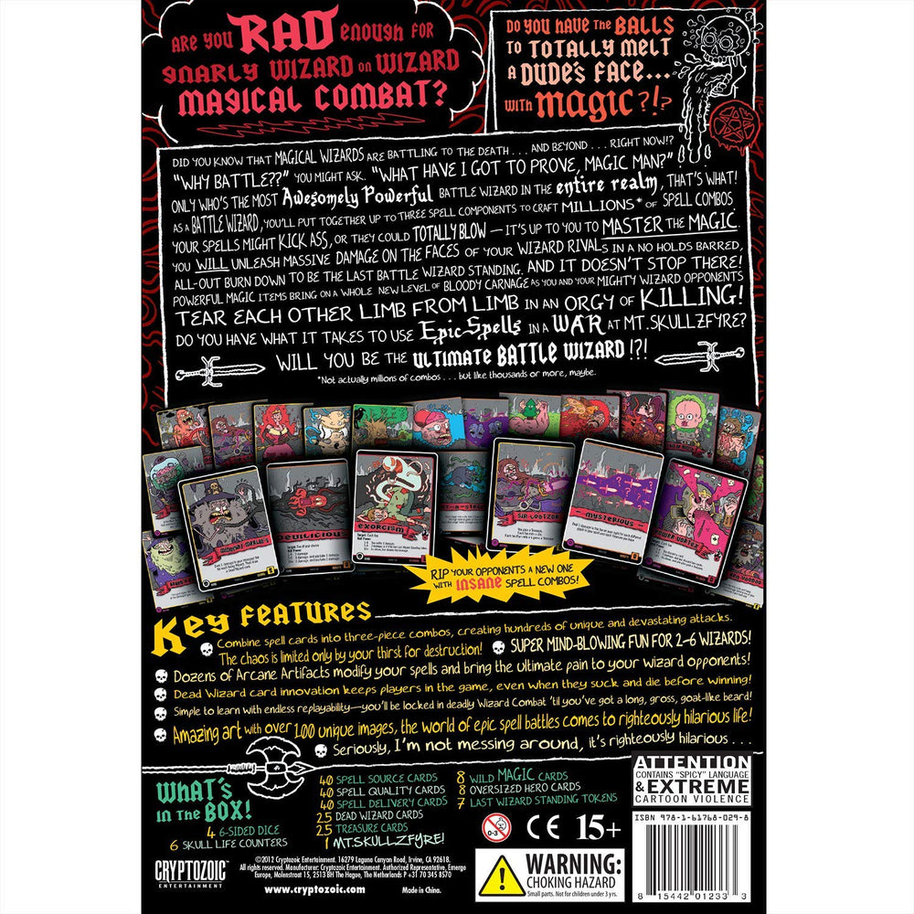 Cryptozoic Epic Spell Wars packaging art signaling excitement for party gaming nights
