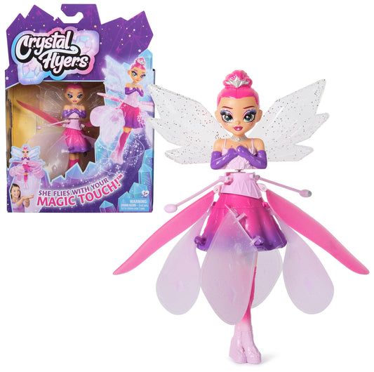 Crystal Flyers doll gliding from the crystal launch platform for indoor play.