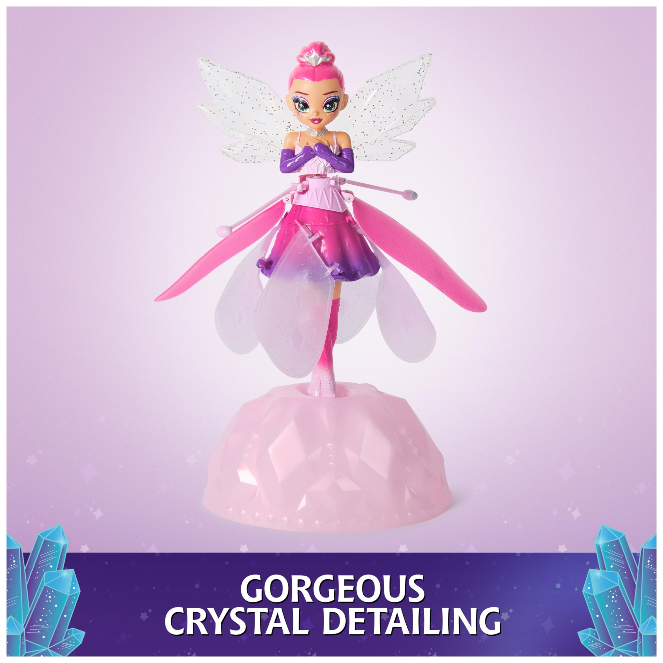 Crystal Flyers USB charging keeps playtime ready quickly.