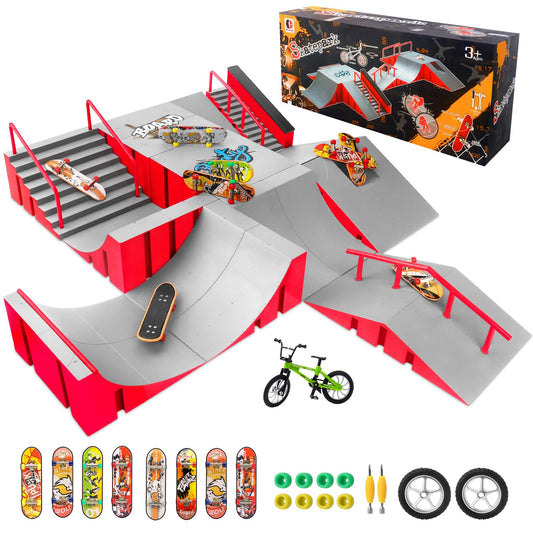 CS COSDDI 14-in-1 finger skateboard kit for creative desk play and DIY setups.