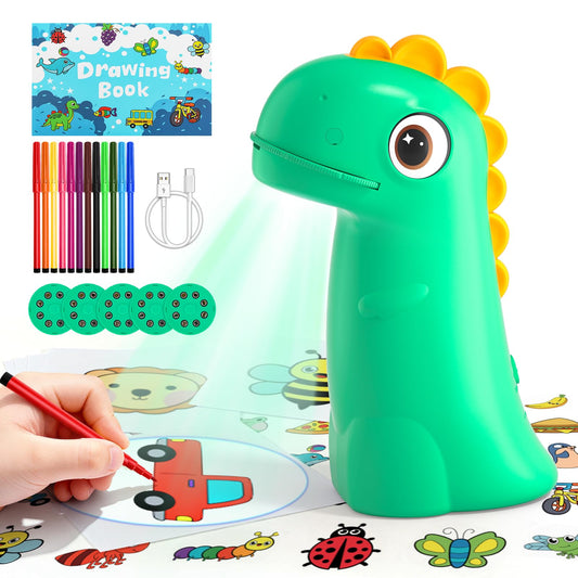 CS COSDDI art projector for kids with dinosaur design, sparks creative tracing sessions.