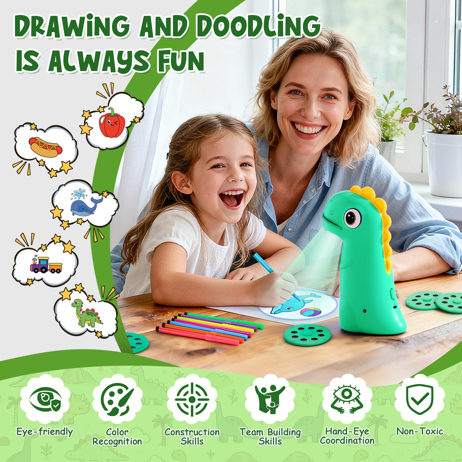 CS COSDDI eye-friendly LED projection keeps screens gentle on young eyes.