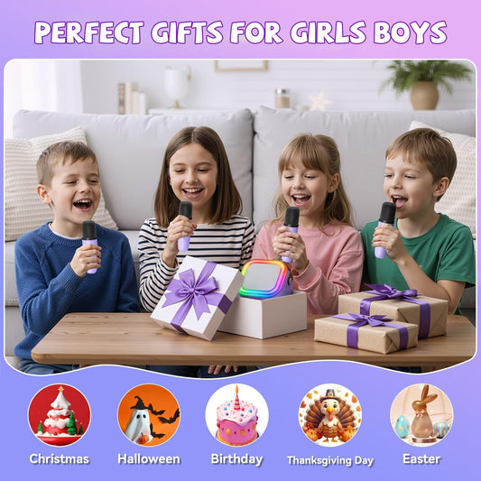 CscyyAmz kid-friendly karaoke with wireless mics boosts party fun at home.