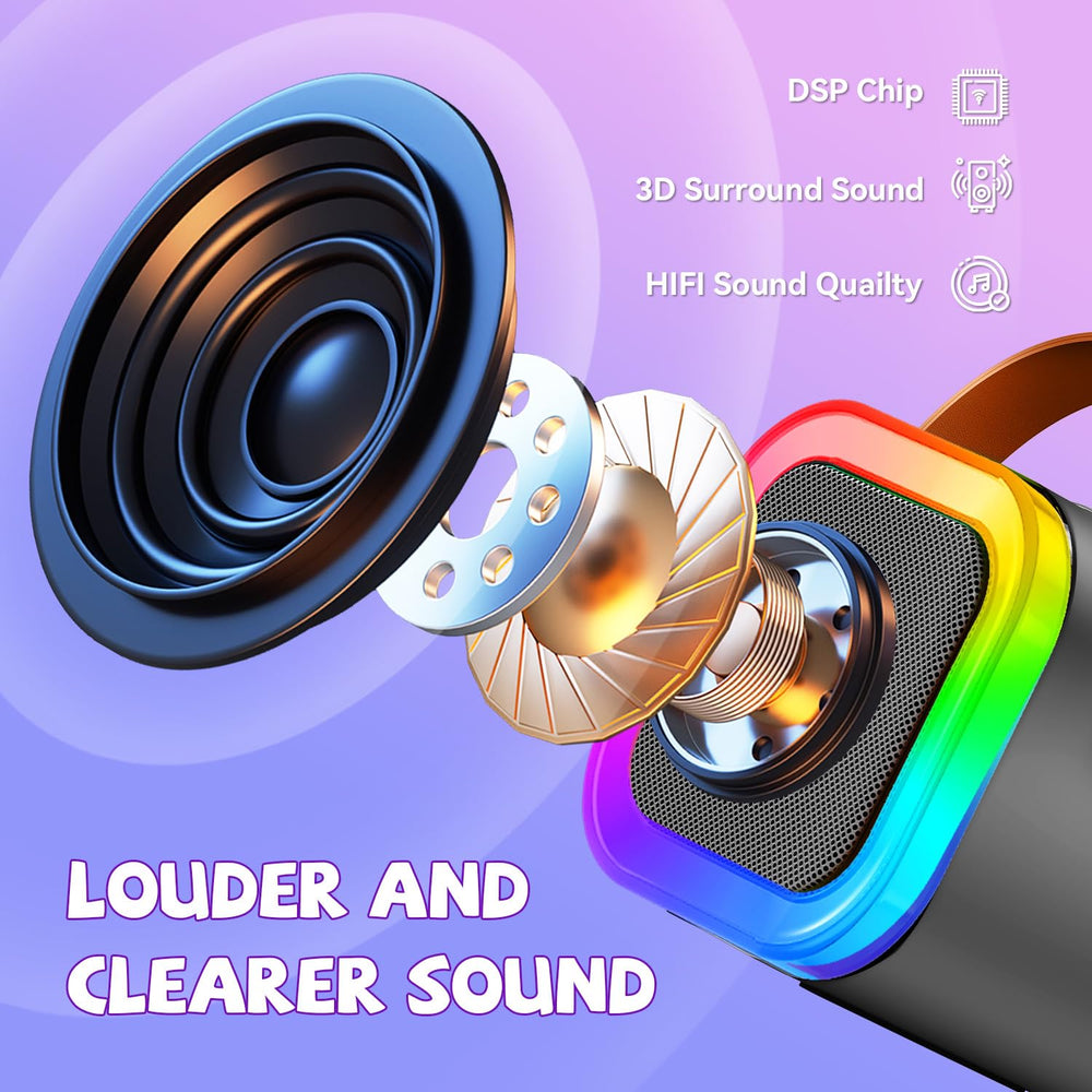 CscyyAmz built-in party lights create immersive karaoke ambience