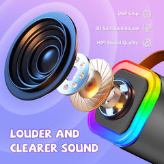 CscyyAmz built-in party lights create immersive karaoke ambience