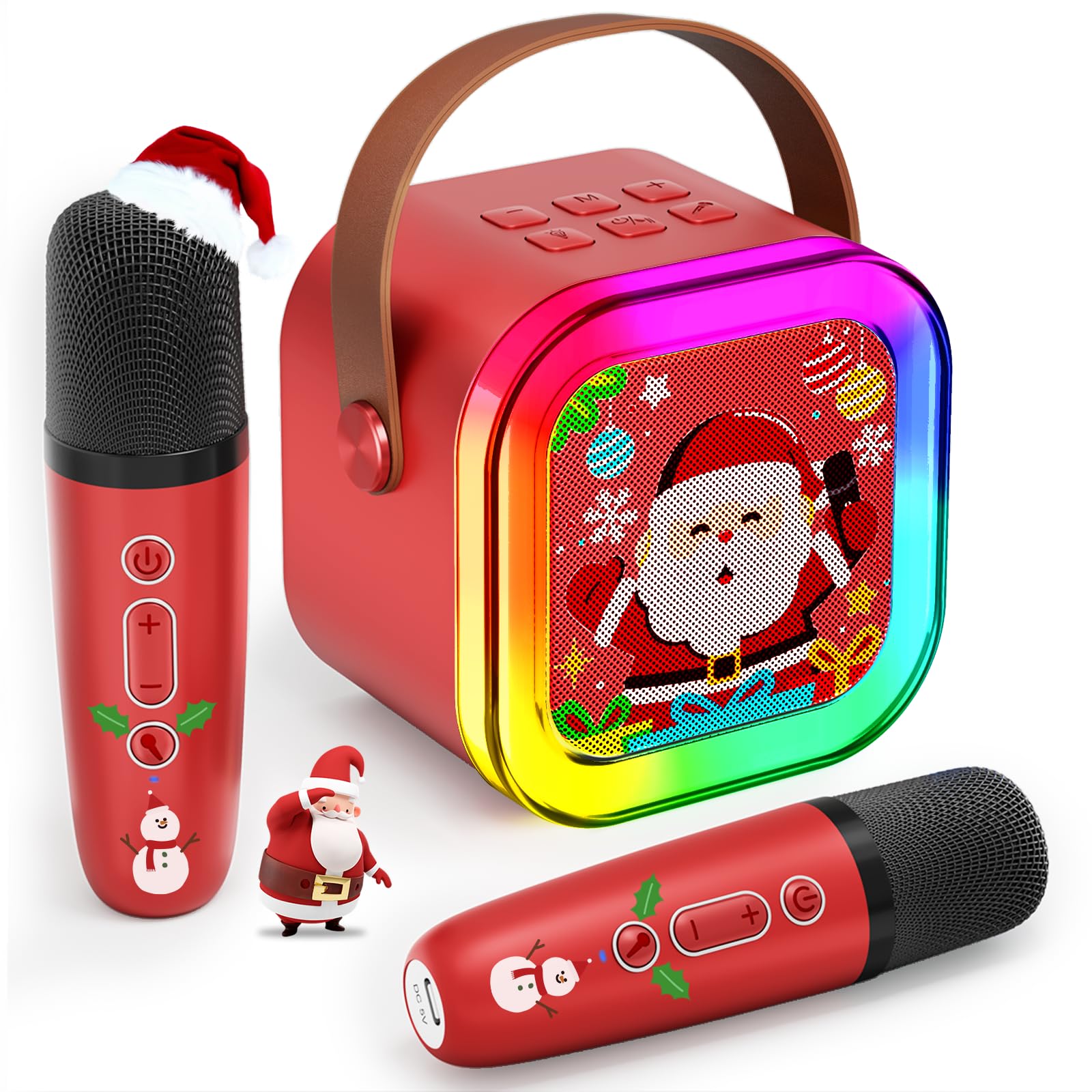 CscyyAmz mini karaoke front view for kids, portable party fun at home.