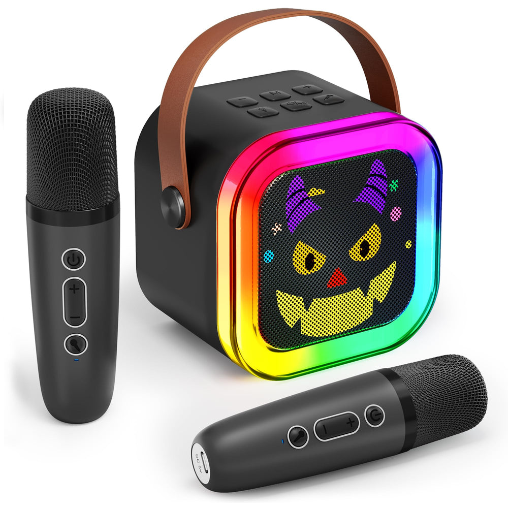 CscyyAmz mini karaoke machine front view, portable party speaker for kids.