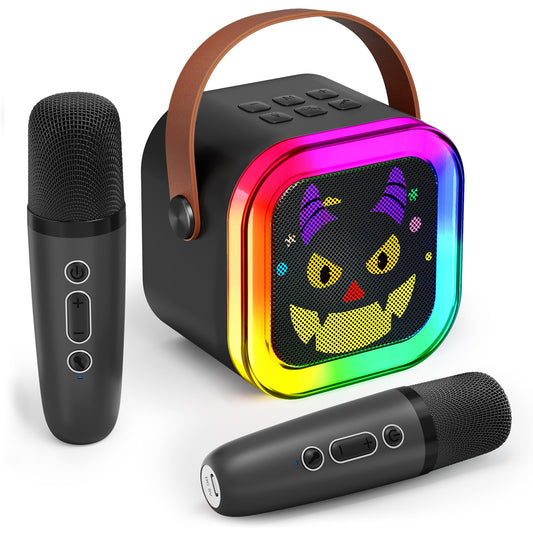 CscyyAmz mini karaoke machine front view, portable party speaker for kids.